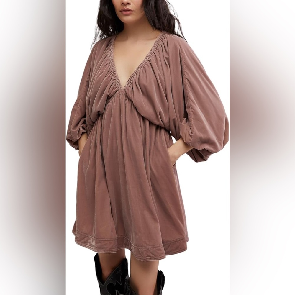 Free People Portia Velvet Mini Dress Sz S NWT